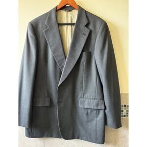 Paul Stuart Wool Charcoal Dinner Jacket Blazer SZ 42L Made in Canada EUC